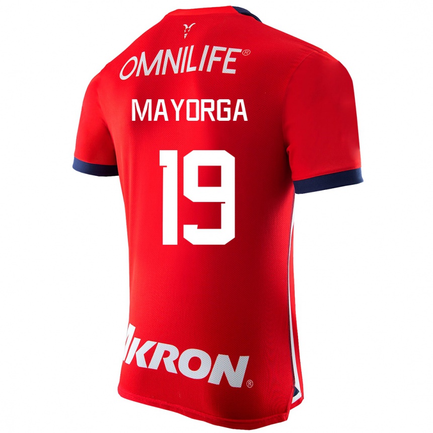 メンズフットボールマヌエル・マヨルガ#19赤ホームシャツ2023/24ジャージーユニフォーム