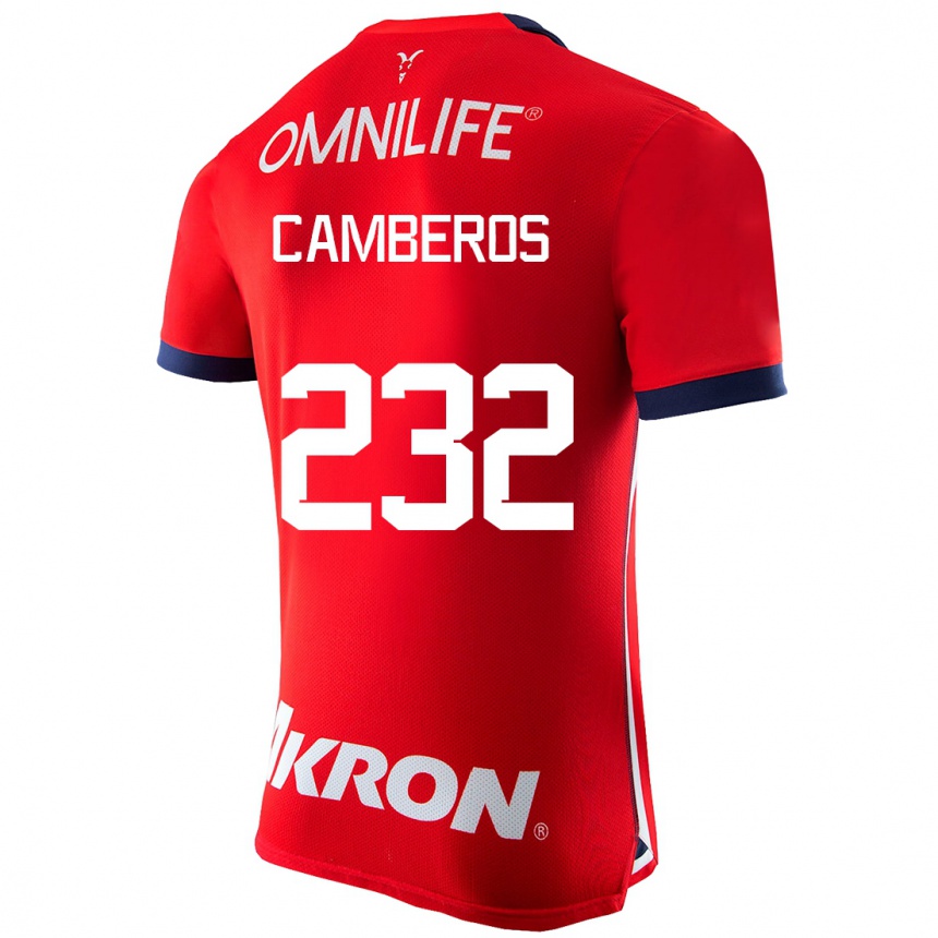 メンズフットボールウーゴ・キャンベロス#232赤ホームシャツ2023/24ジャージーユニフォーム