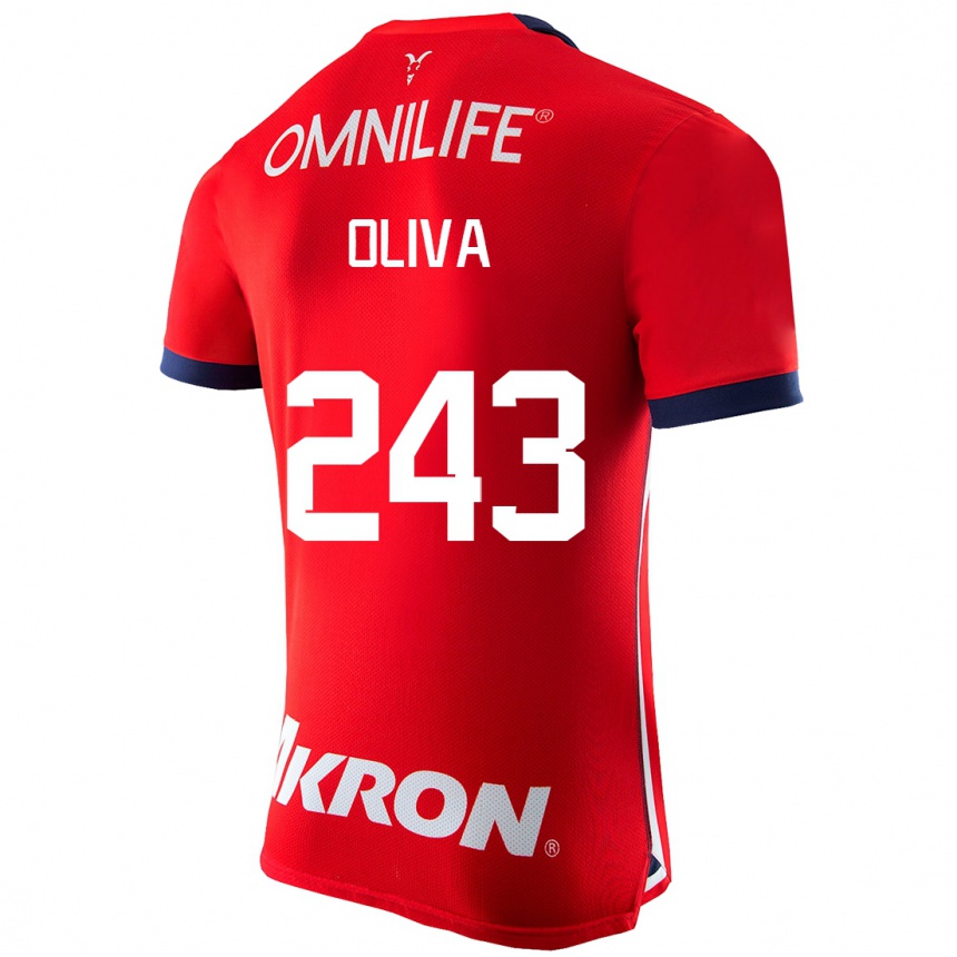 メンズフットボールディエゴ・オリバ#243赤ホームシャツ2023/24ジャージーユニフォーム