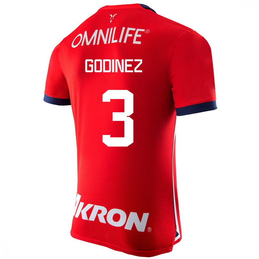 メンズフットボールダマリス・ゴディネス#3赤ホームシャツ2023/24ジャージーユニフォーム