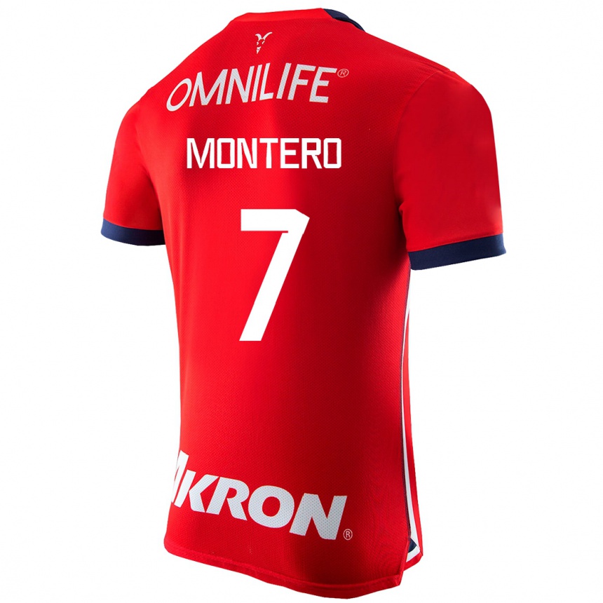 メンズフットボールカサンドラ・モンテーロ#7赤ホームシャツ2023/24ジャージーユニフォーム