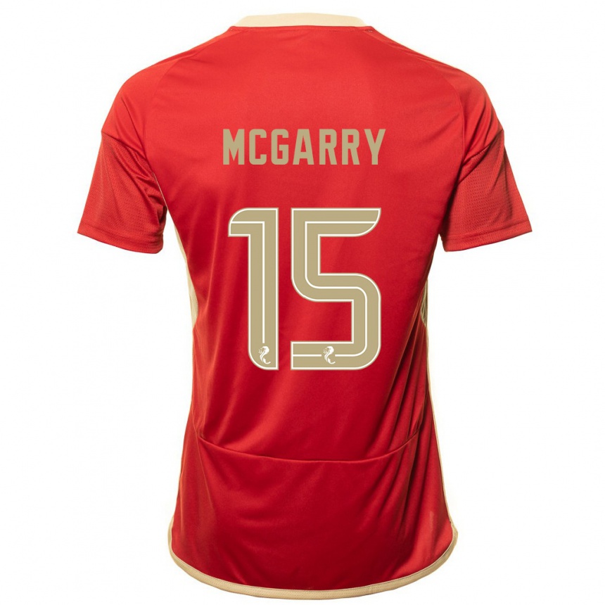 メンズフットボールジェームズ・マガリー#15赤ホームシャツ2023/24ジャージーユニフォーム