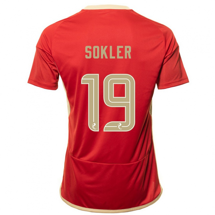 メンズフットボールエステル・ソクラー#19赤ホームシャツ2023/24ジャージーユニフォーム