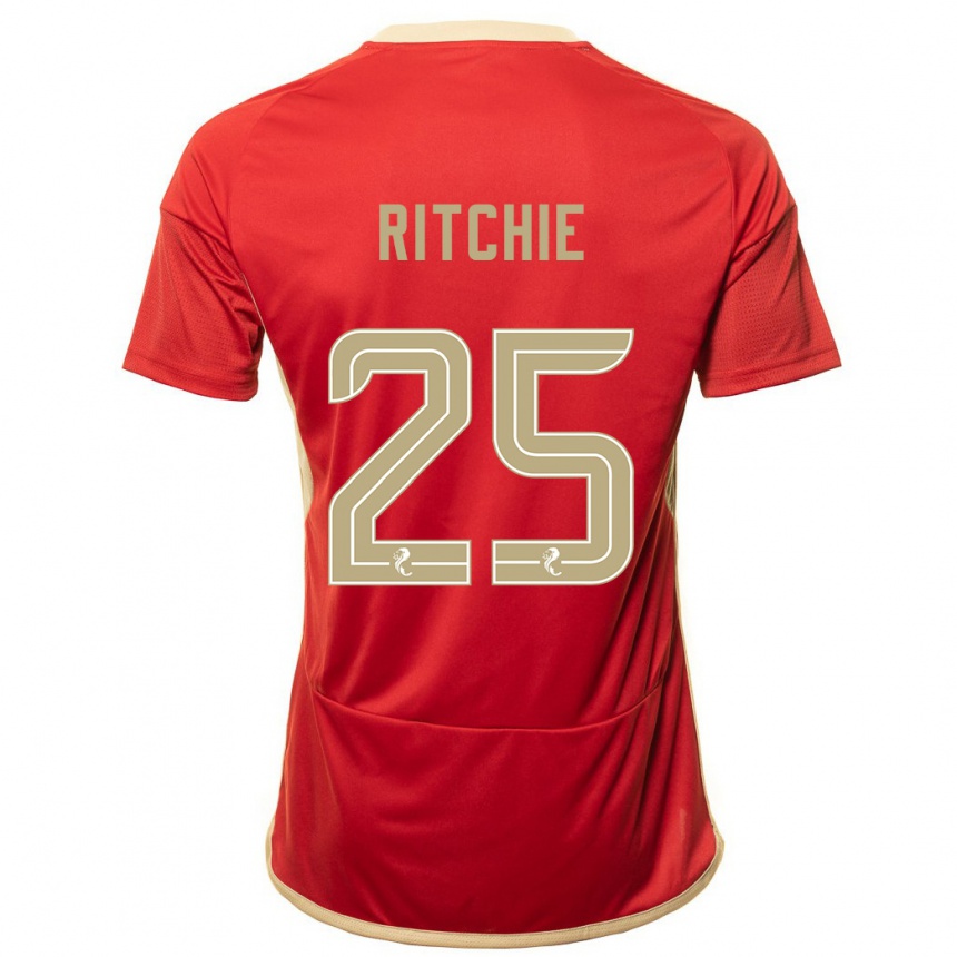 メンズフットボールトム・リッチー#25赤ホームシャツ2023/24ジャージーユニフォーム