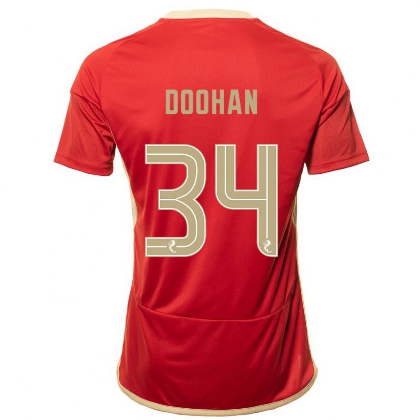 メンズフットボールロス・ドゥーアン#34赤ホームシャツ2023/24ジャージーユニフォーム