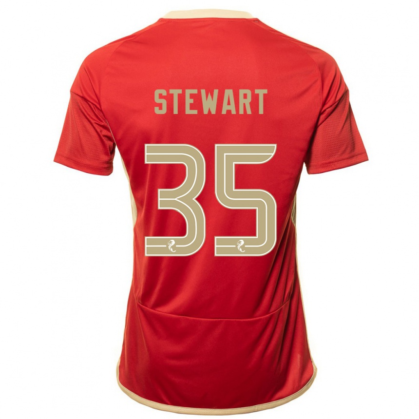 メンズフットボールアルフィー・スチュワート#35赤ホームシャツ2023/24ジャージーユニフォーム