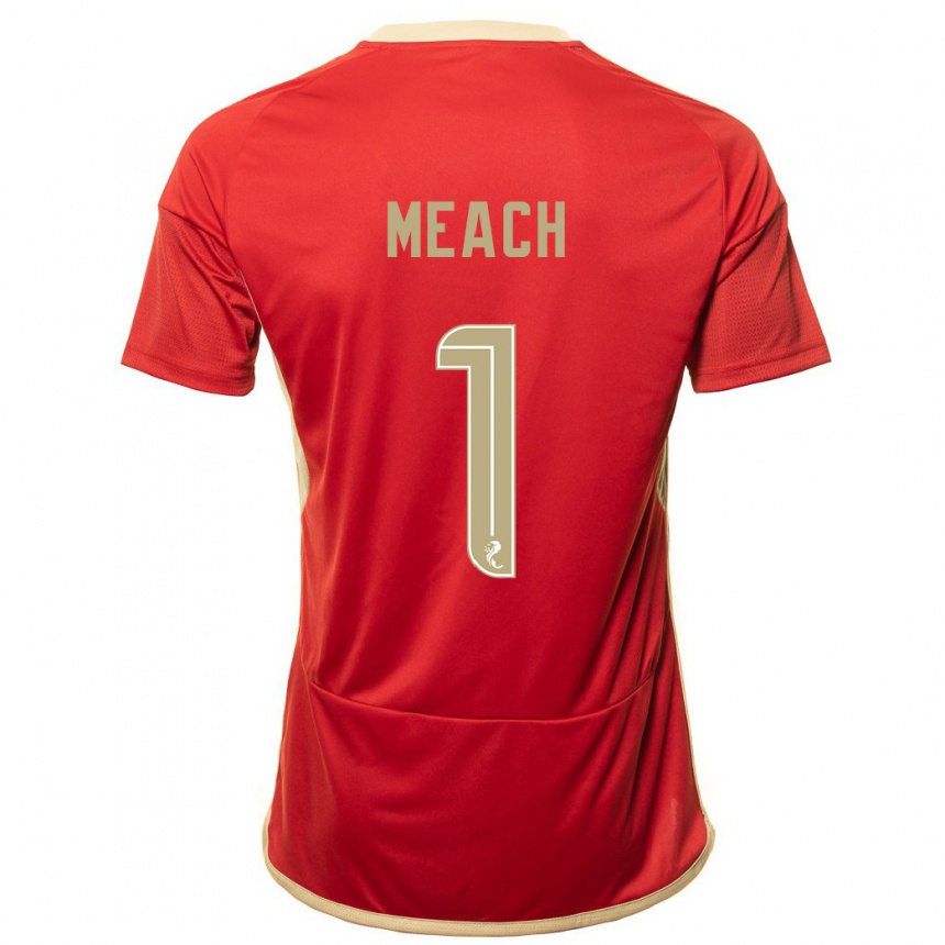 メンズフットボールアリーヤ・ジェイ・ミーチ#1赤ホームシャツ2023/24ジャージーユニフォーム