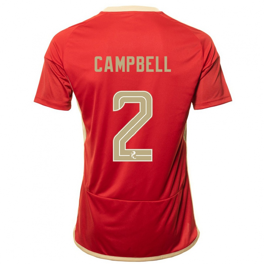 メンズフットボールローレン・マイリ・キャンベル#2赤ホームシャツ2023/24ジャージーユニフォーム