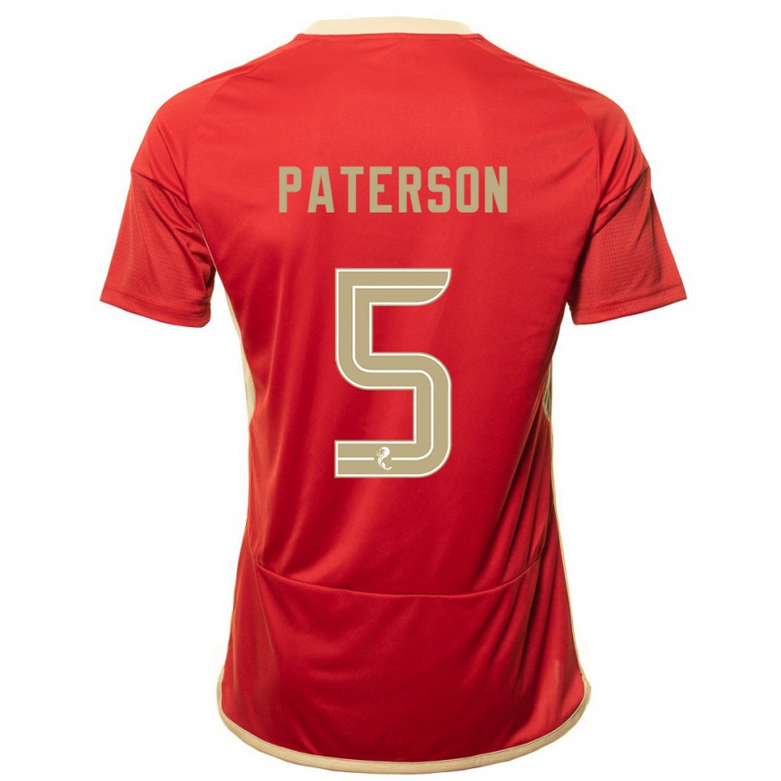 メンズフットボールドナ・パターソン#5赤ホームシャツ2023/24ジャージーユニフォーム