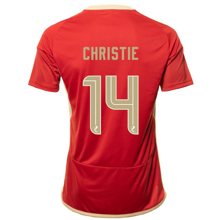 メンズフットボールマイア・クリスティー#14赤ホームシャツ2023/24ジャージーユニフォーム