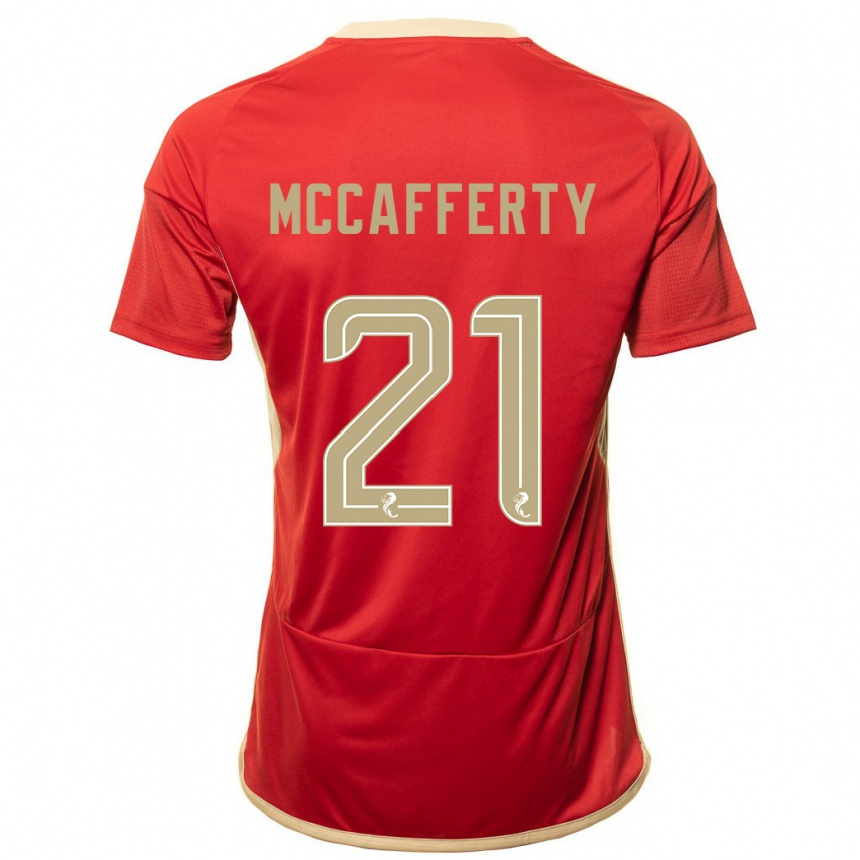メンズフットボールアイルランド・マカファティ#21赤ホームシャツ2023/24ジャージーユニフォーム