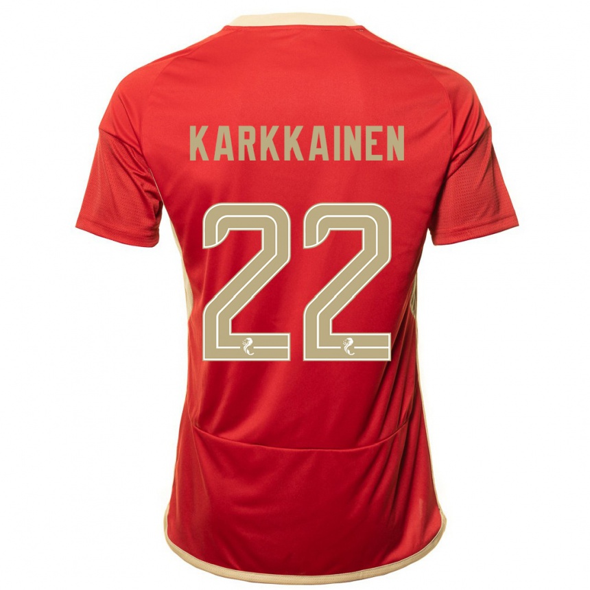 メンズフットボールエレナ・ケルカイネン#22赤ホームシャツ2023/24ジャージーユニフォーム