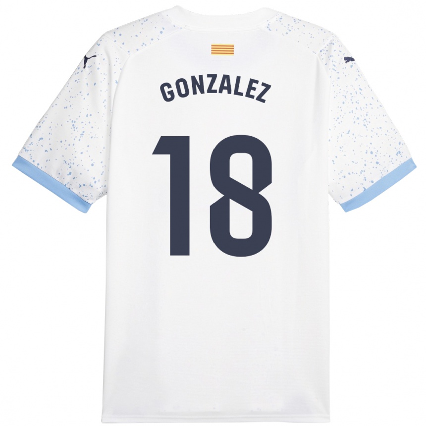 メンズフットボールジェラルド・ゴンザレス#18白アウェイシャツ2023/24ジャージーユニフォーム