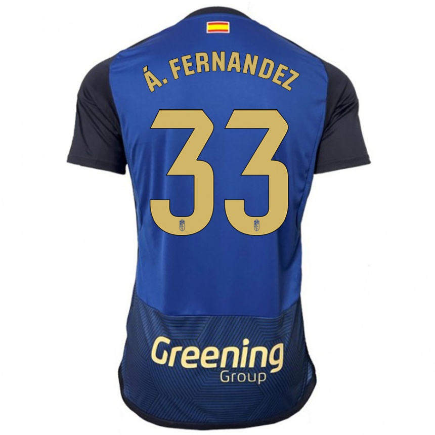メンズフットボールアルバロ・フェルナンデス・カレーラス#33ネイビーアウェイシャツ2023/24ジャージーユニフォーム