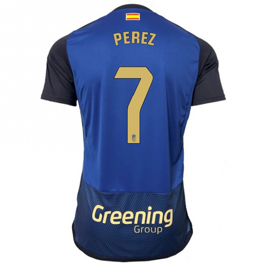 メンズフットボールローラ・ペレス#7ネイビーアウェイシャツ2023/24ジャージーユニフォーム