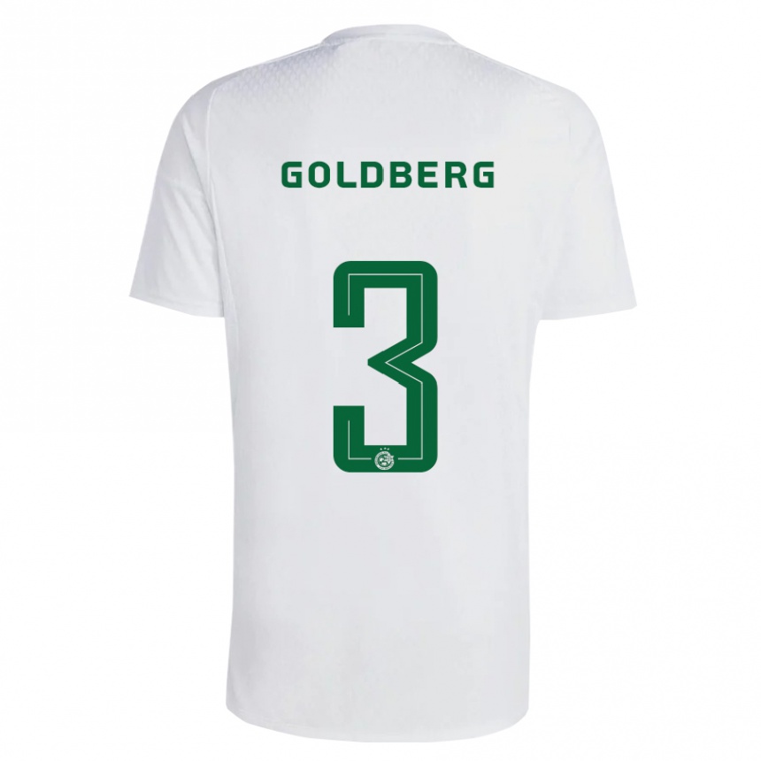 メンズフットボールショーン・ゴールドバーグ#3緑青アウェイシャツ2023/24ジャージーユニフォーム