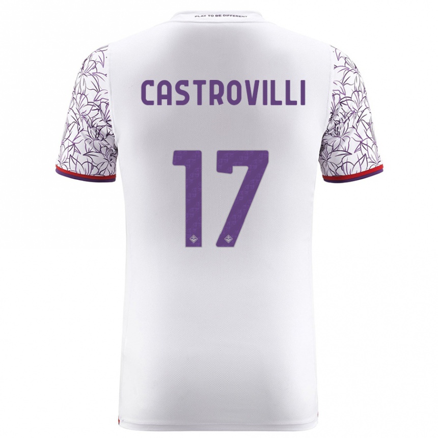メンズフットボールガエターノ・カストロヴィッリ#17白アウェイシャツ2023/24ジャージーユニフォーム
