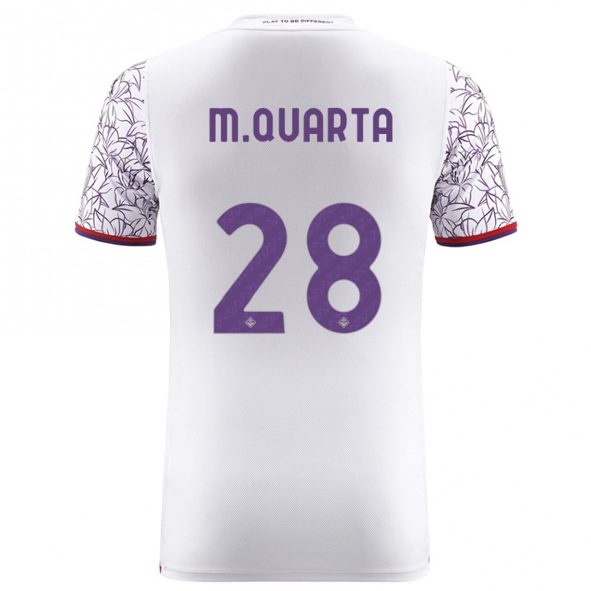 メンズフットボールルーカス・マルティネス・クアルタ#28白アウェイシャツ2023/24ジャージーユニフォーム