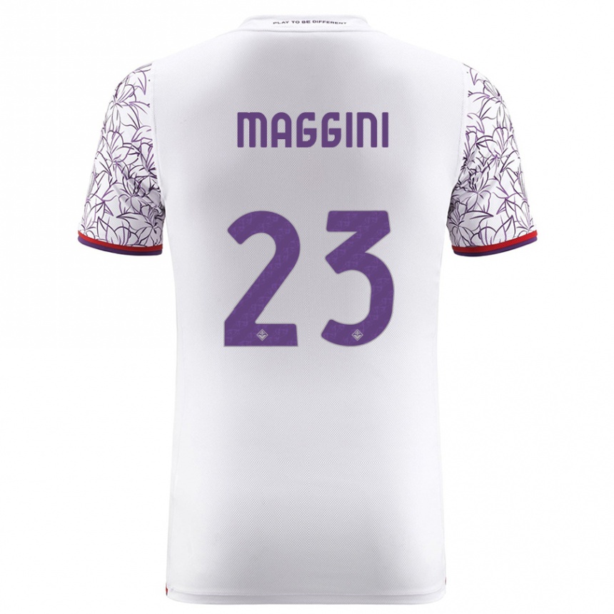 メンズフットボールフィリッポ・マッジーニ#23白アウェイシャツ2023/24ジャージーユニフォーム