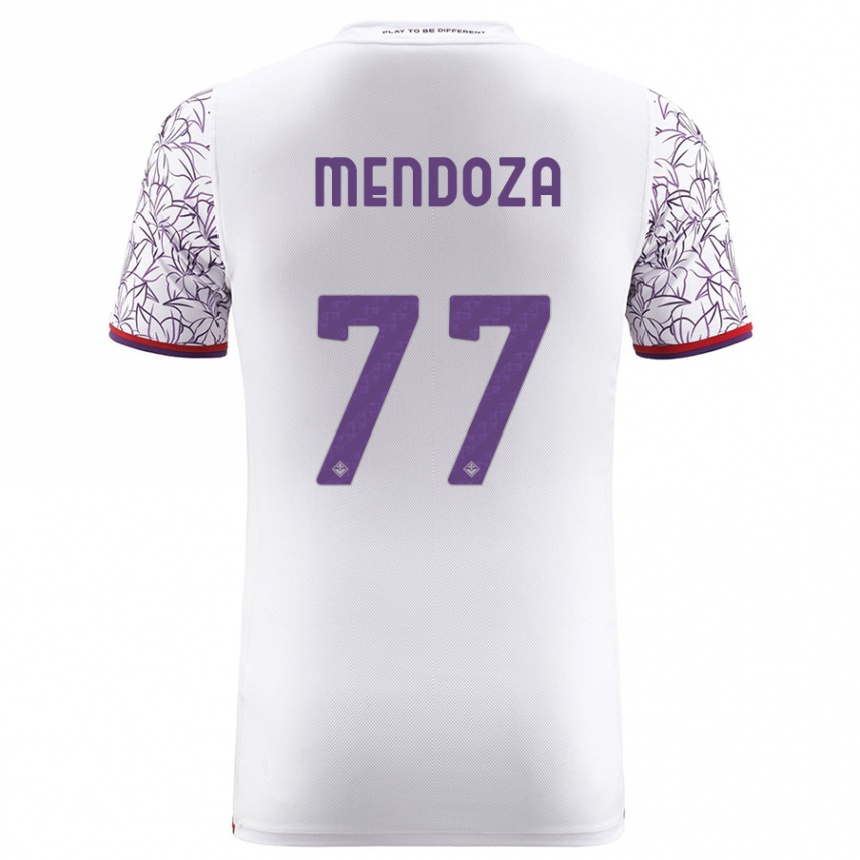 メンズフットボールウィリアム・メンドーサ#77白アウェイシャツ2023/24ジャージーユニフォーム