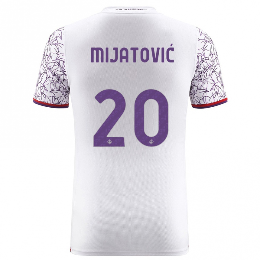 メンズフットボールミリカ・ミヤトビッチ#20白アウェイシャツ2023/24ジャージーユニフォーム