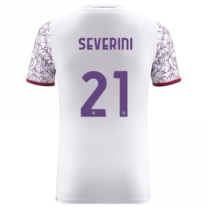 メンズフットボールエンマ・セヴェリーニ#21白アウェイシャツ2023/24ジャージーユニフォーム