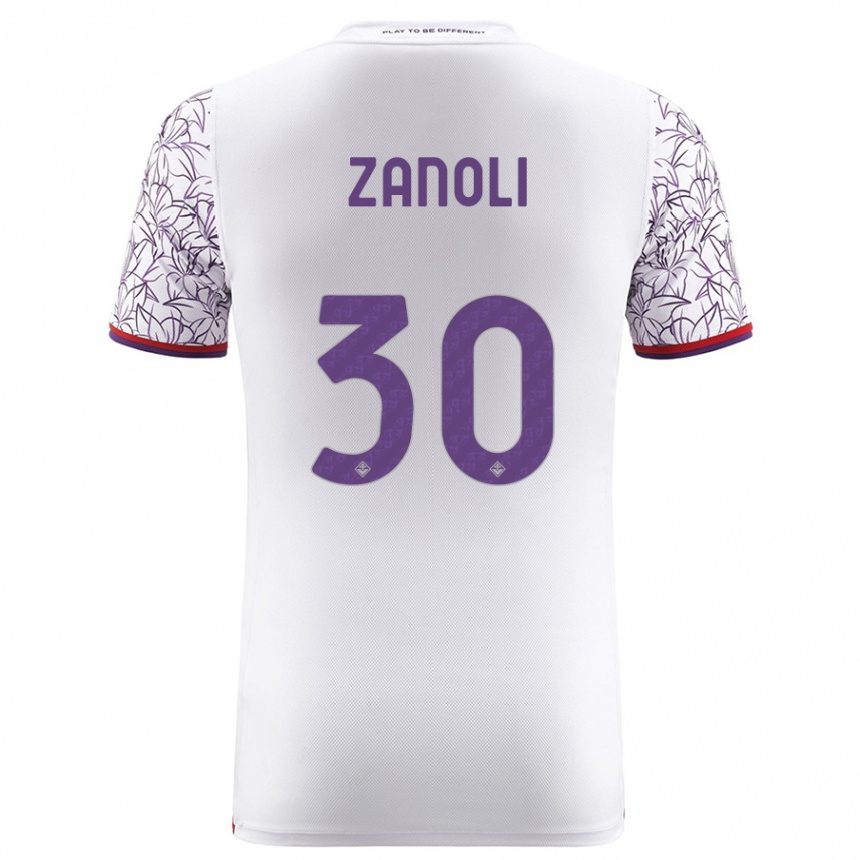 メンズフットボールマルティナ・ザノーリ#30白アウェイシャツ2023/24ジャージーユニフォーム