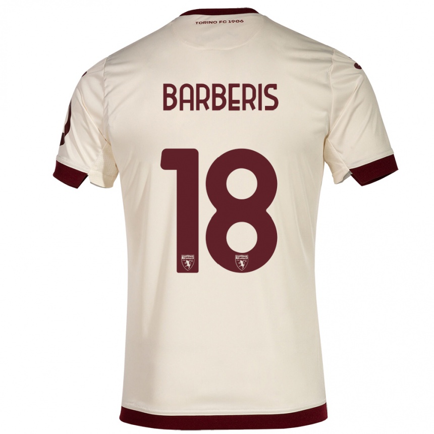メンズフットボールローラ・バルベリス#18シャンパンアウェイシャツ2023/24ジャージーユニフォーム