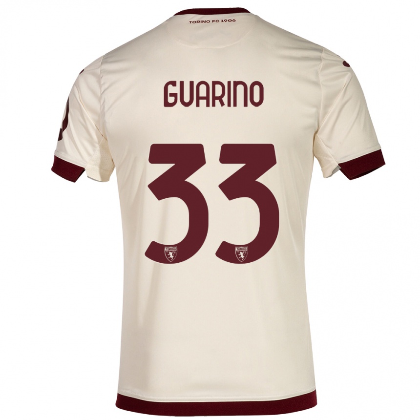 メンズフットボールリタ・グアリーノ#33シャンパンアウェイシャツ2023/24ジャージーユニフォーム