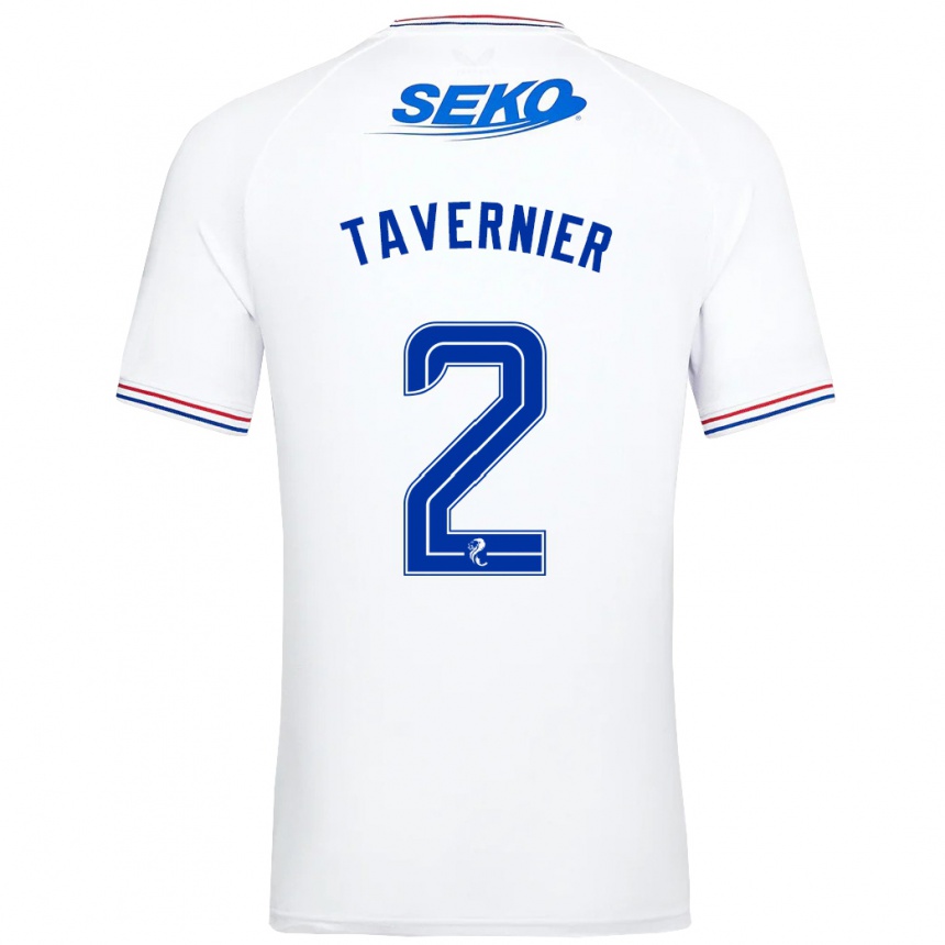 メンズフットボールジェームズ・タヴェルニエ#2白アウェイシャツ2023/24ジャージーユニフォーム