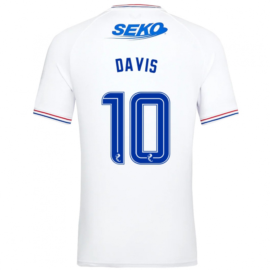 メンズフットボールスティーヴン・デイヴィス#10白アウェイシャツ2023/24ジャージーユニフォーム