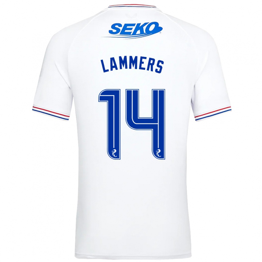 メンズフットボールサム・ラマース#14白アウェイシャツ2023/24ジャージーユニフォーム