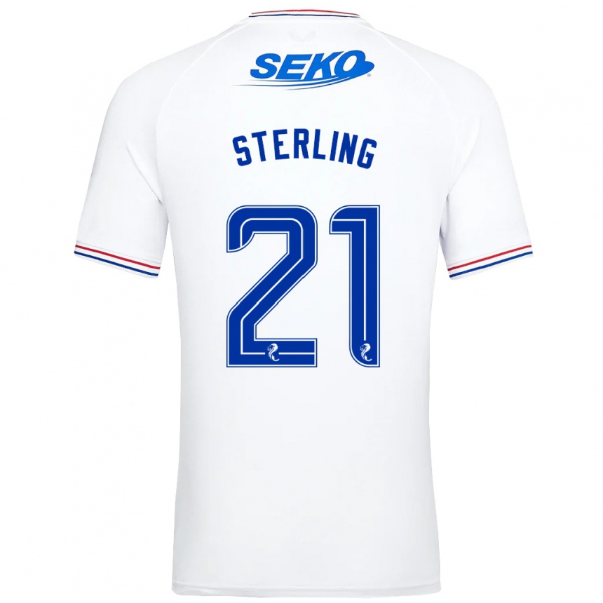 メンズフットボールデュジョン・スターリング#21白アウェイシャツ2023/24ジャージーユニフォーム