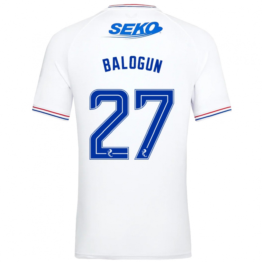 メンズフットボールレオン・バログン#27白アウェイシャツ2023/24ジャージーユニフォーム