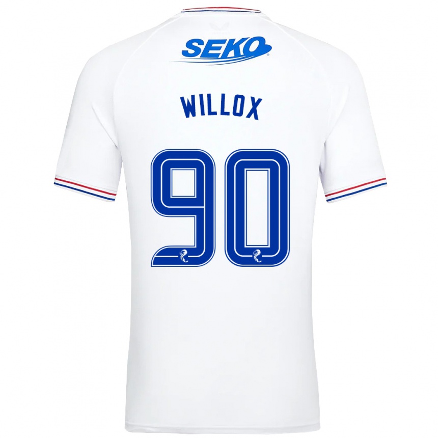 メンズフットボールキーロン・ウィロックス#90白アウェイシャツ2023/24ジャージーユニフォーム
