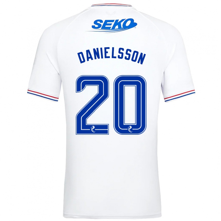 メンズフットボールジェニー・ダニエルソン#20白アウェイシャツ2023/24ジャージーユニフォーム