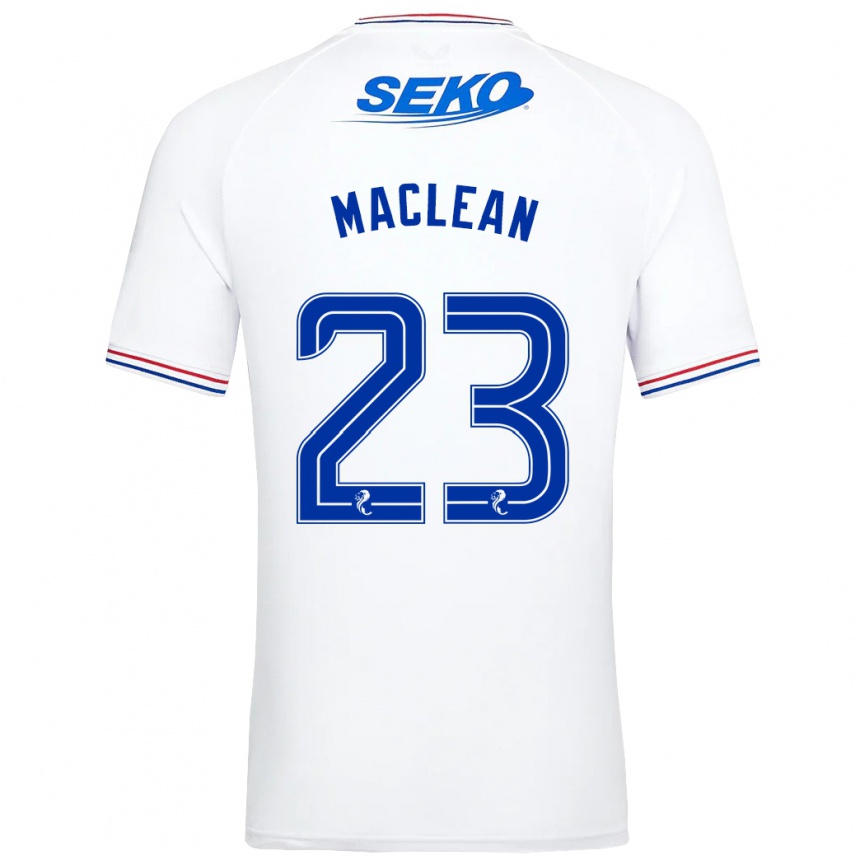 メンズフットボールカースティ・マクリーン#23白アウェイシャツ2023/24ジャージーユニフォーム