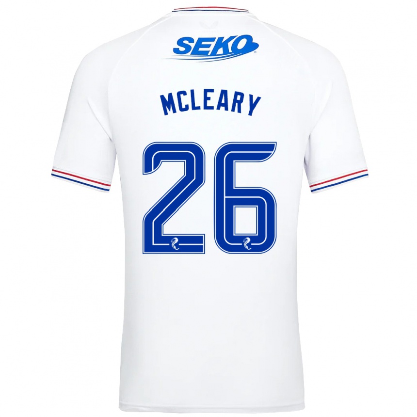 メンズフットボールジョディー・マクリアリー#26白アウェイシャツ2023/24ジャージーユニフォーム