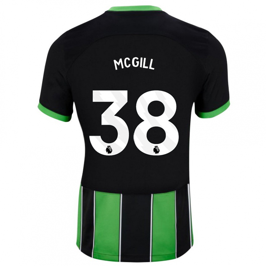 メンズフットボールトム・マッギル#38ブラックグリーンアウェイシャツ2023/24ジャージーユニフォーム