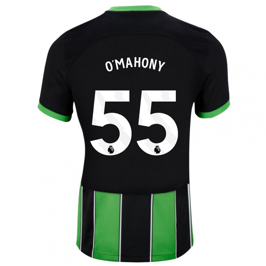 メンズフットボールマーク・オマホニー#55ブラックグリーンアウェイシャツ2023/24ジャージーユニフォーム