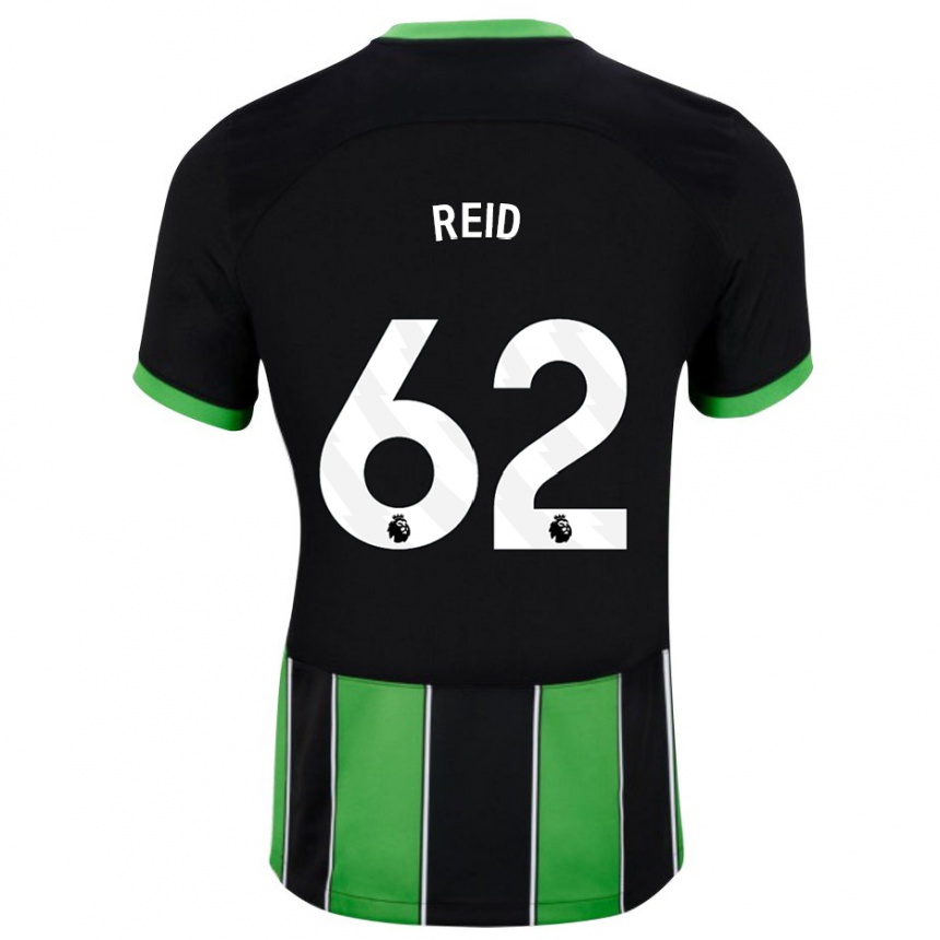 メンズフットボールトミー・リード#62ブラックグリーンアウェイシャツ2023/24ジャージーユニフォーム