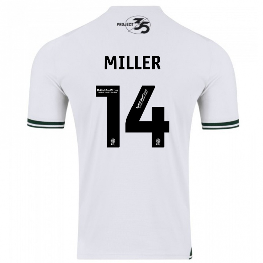 メンズフットボールミケル・ミラー#14白アウェイシャツ2023/24ジャージーユニフォーム