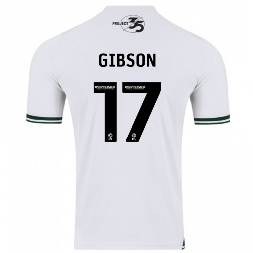 メンズフットボールルイス・ギブソン#17白アウェイシャツ2023/24ジャージーユニフォーム