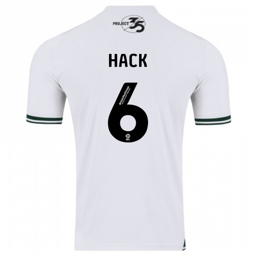 メンズフットボールルーシー・ハック#6白アウェイシャツ2023/24ジャージーユニフォーム