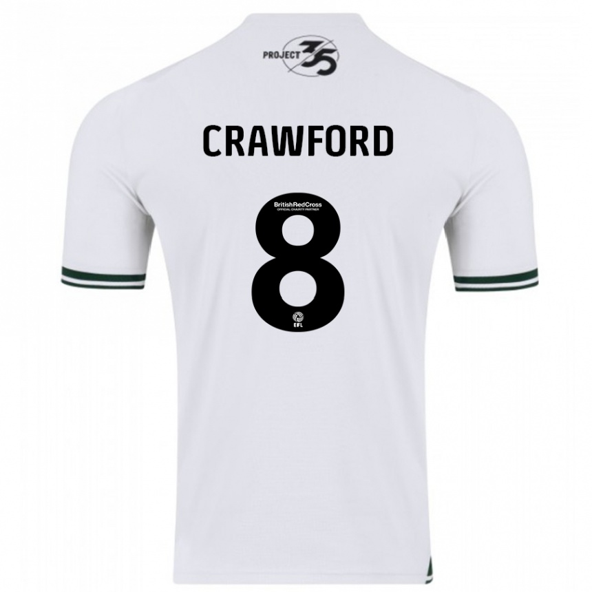 メンズフットボールエイミー・クロフォード#8白アウェイシャツ2023/24ジャージーユニフォーム
