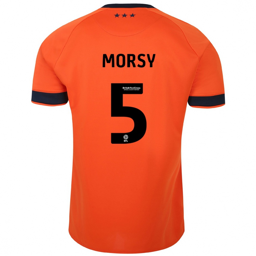 メンズフットボールサム・モーシー#5オレンジアウェイシャツ2023/24ジャージーユニフォーム