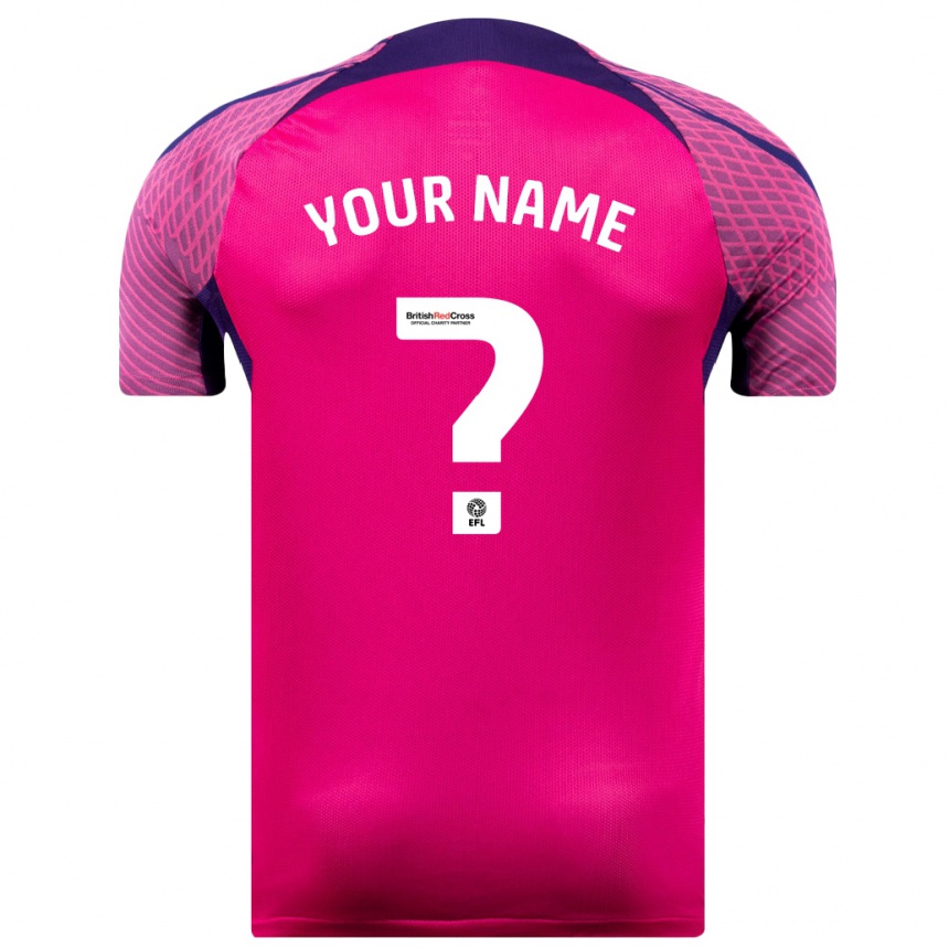 メンズフットボールあなたの名前#0紫アウェイシャツ2023/24ジャージーユニフォーム