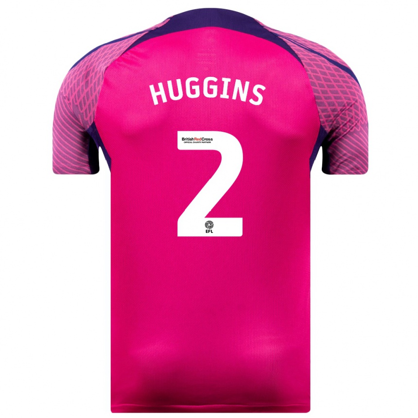 メンズフットボールニール・ハギンズ#2紫アウェイシャツ2023/24ジャージーユニフォーム