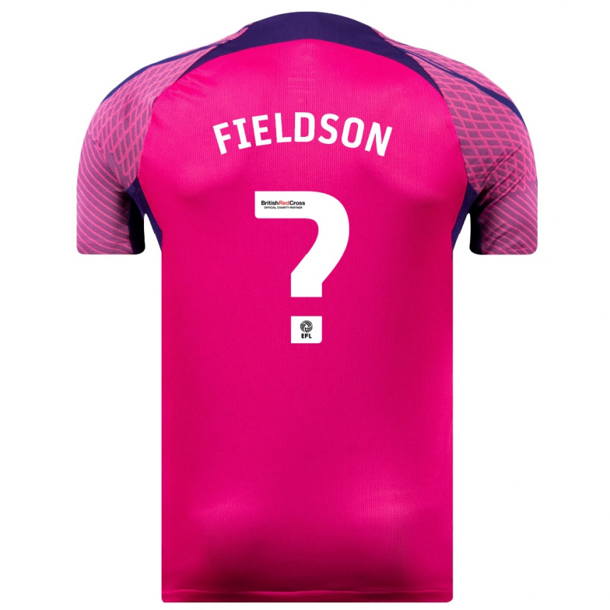 メンズフットボールヘンリー・フィエルドソン#0紫アウェイシャツ2023/24ジャージーユニフォーム