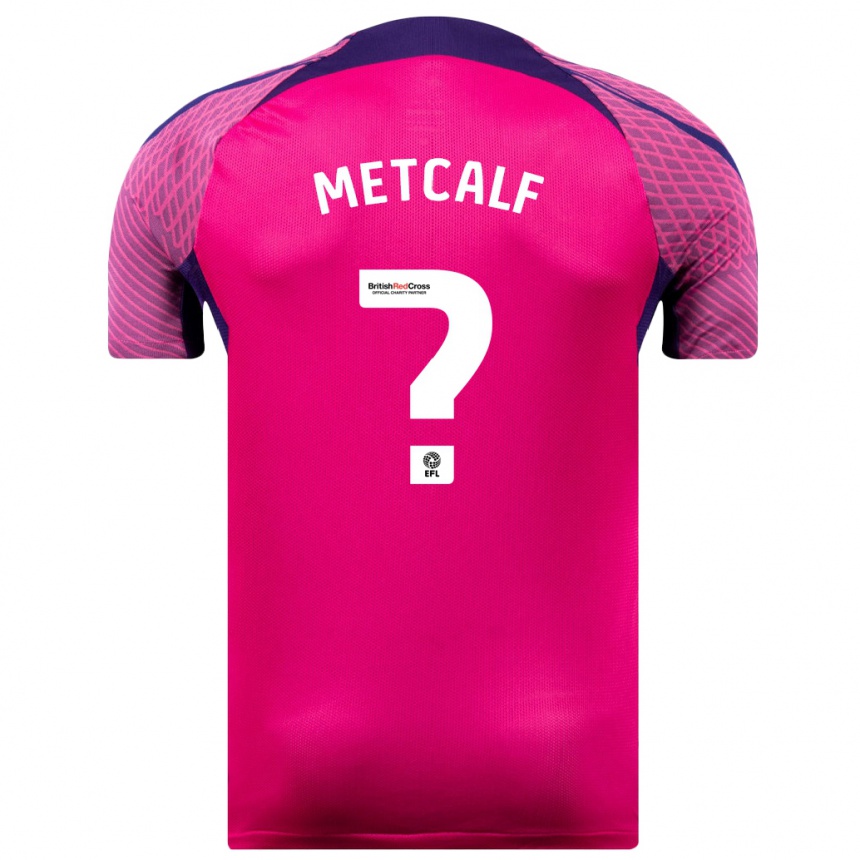 メンズフットボールベン・メトカルフ#0紫アウェイシャツ2023/24ジャージーユニフォーム